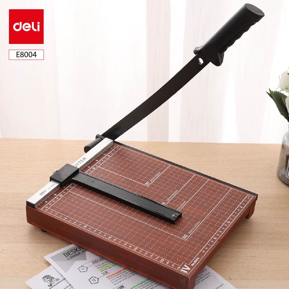 ديلي مقطع ورق سكين معدن - طبلية قياس A4 - مقبض وقفل حماية - بني - E8004